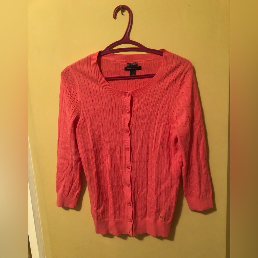 Authentic Tommy Hilfiger cable knit button up